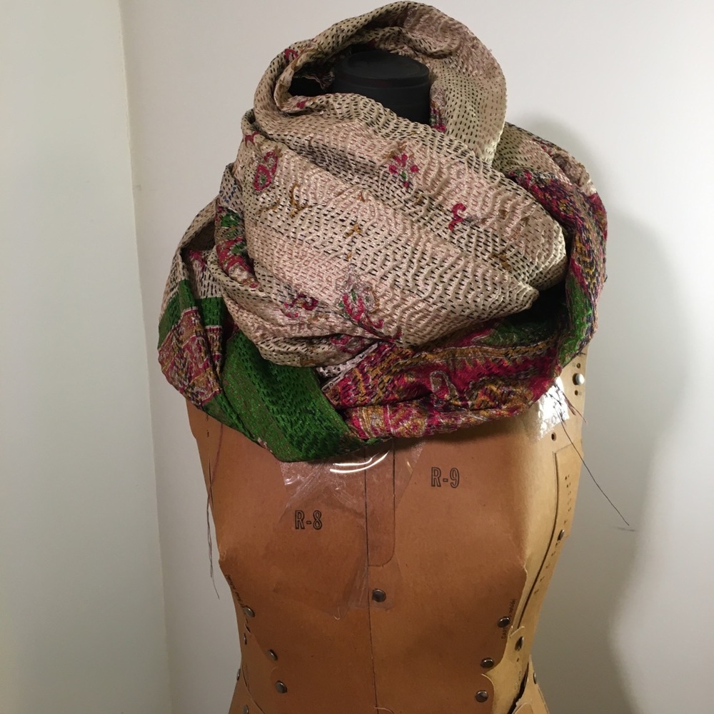 Handmade Kantha Stitch Scarf from India ❤️